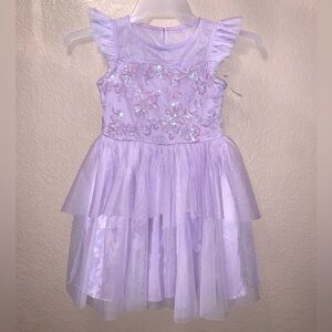 Zenzi Purple Floral sequins tulle Dress Girls size 8